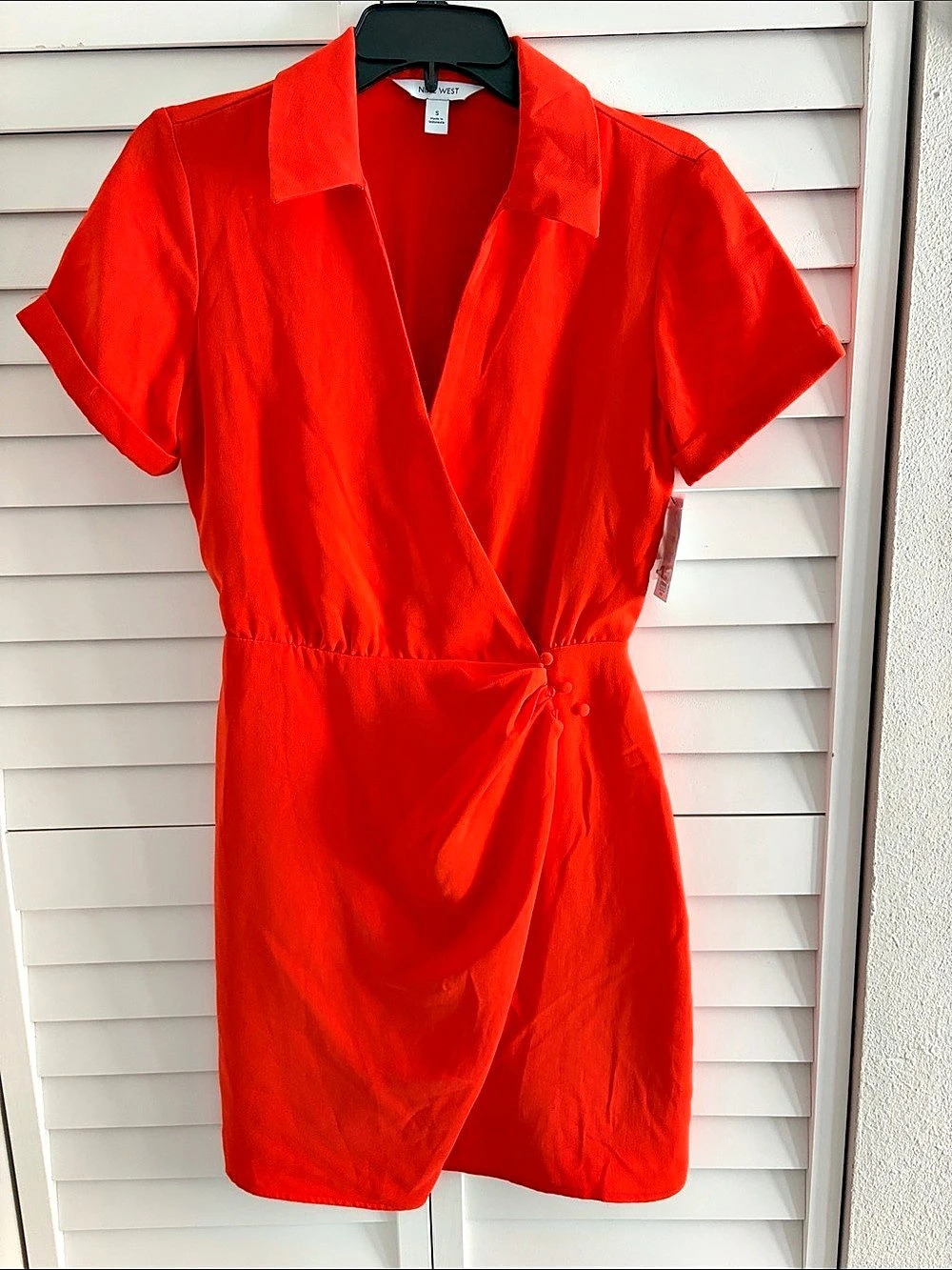 Nine West Red Short Sleeve Wrap Dress NWT